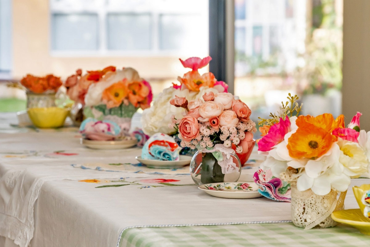 flower arrangements by Events in Bloom for events and parties at Sarah's Circle Venue Hire