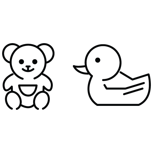 drawing of a bear and duck kids toys